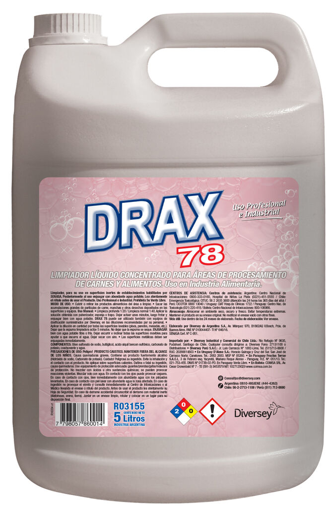 DRAX 78 4x5L - DESENGRASANTE LÍQUIDO CONCENTRADO